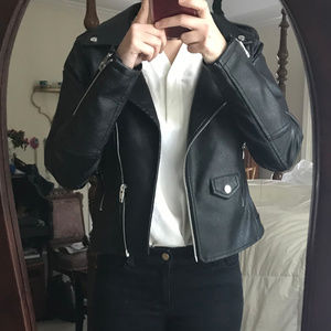 Faux leather motojacket